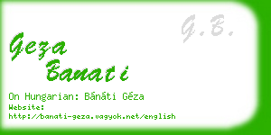 geza banati business card