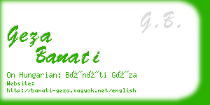 geza banati business card